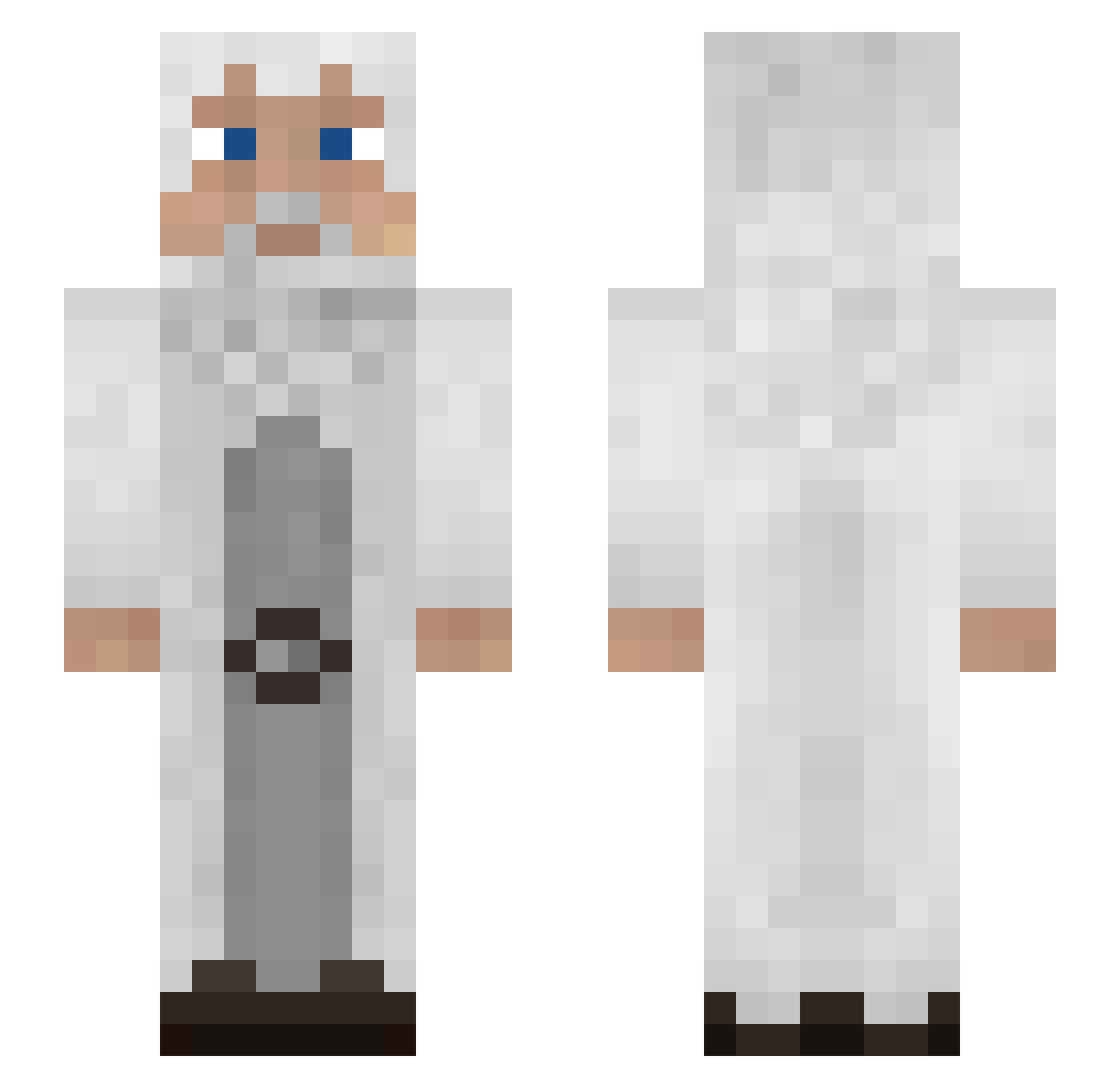 NoNaame Minecraft skin, front and back view
