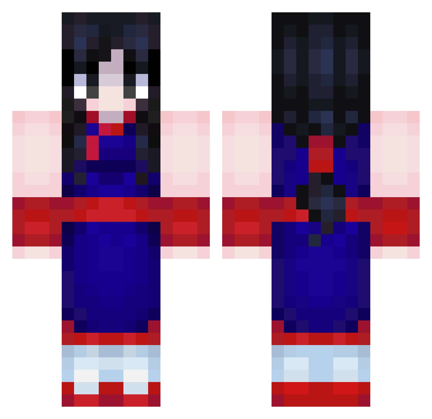 tekaa_ Minecraft skin, front and back view