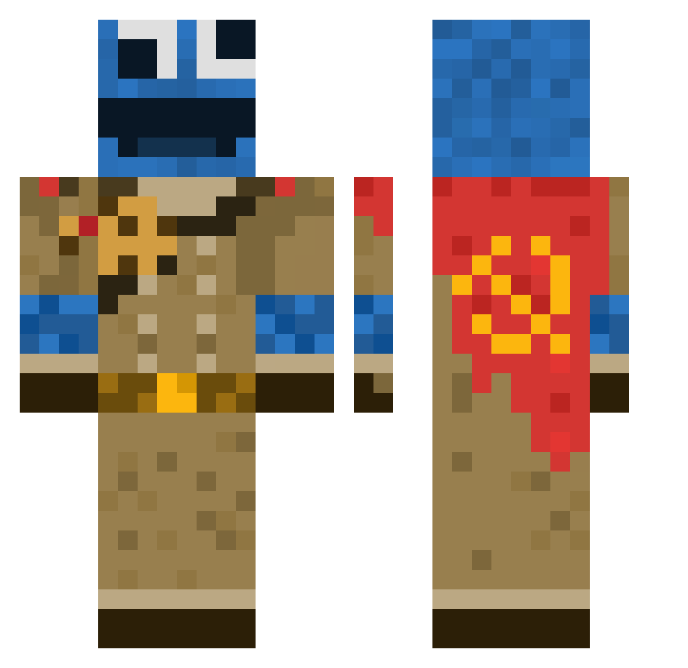HunkaChunka4 Minecraft skin, front and back view