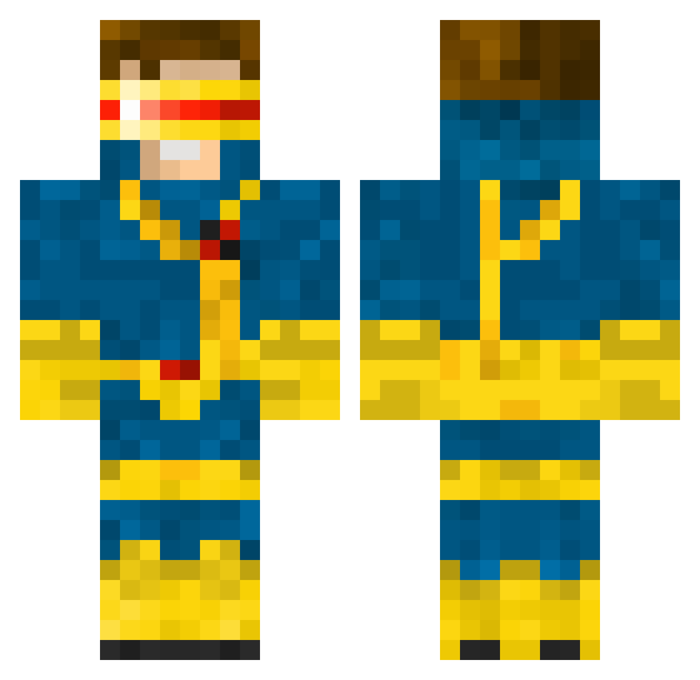 Bronto__ Minecraft skin, front and back view