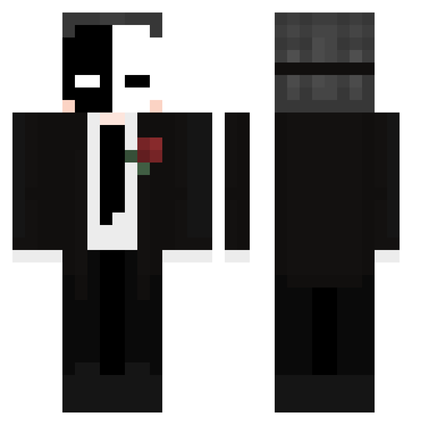 Watanga666 Minecraft skin, front and back view