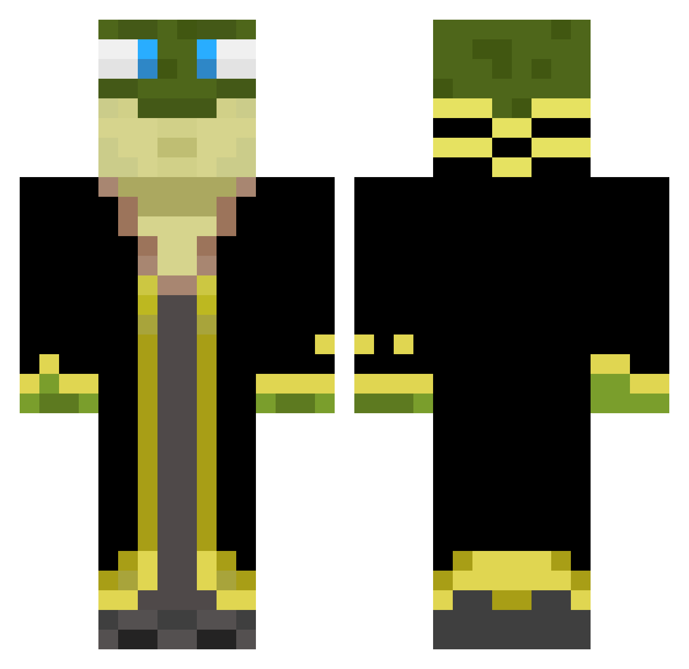 Mister_Croak Minecraft skin, front and back view