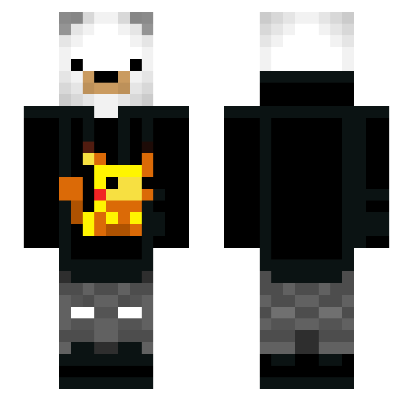FavoredKhan Minecraft skin, front and back view