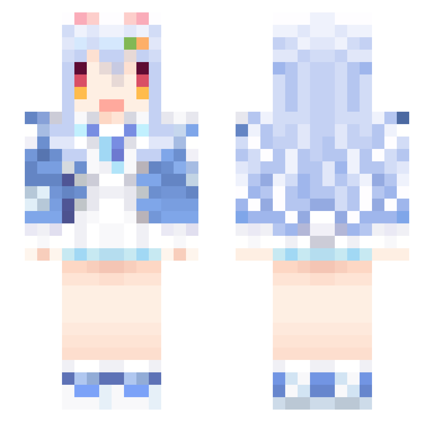 meowkittywarrior Minecraft skin, front and back view