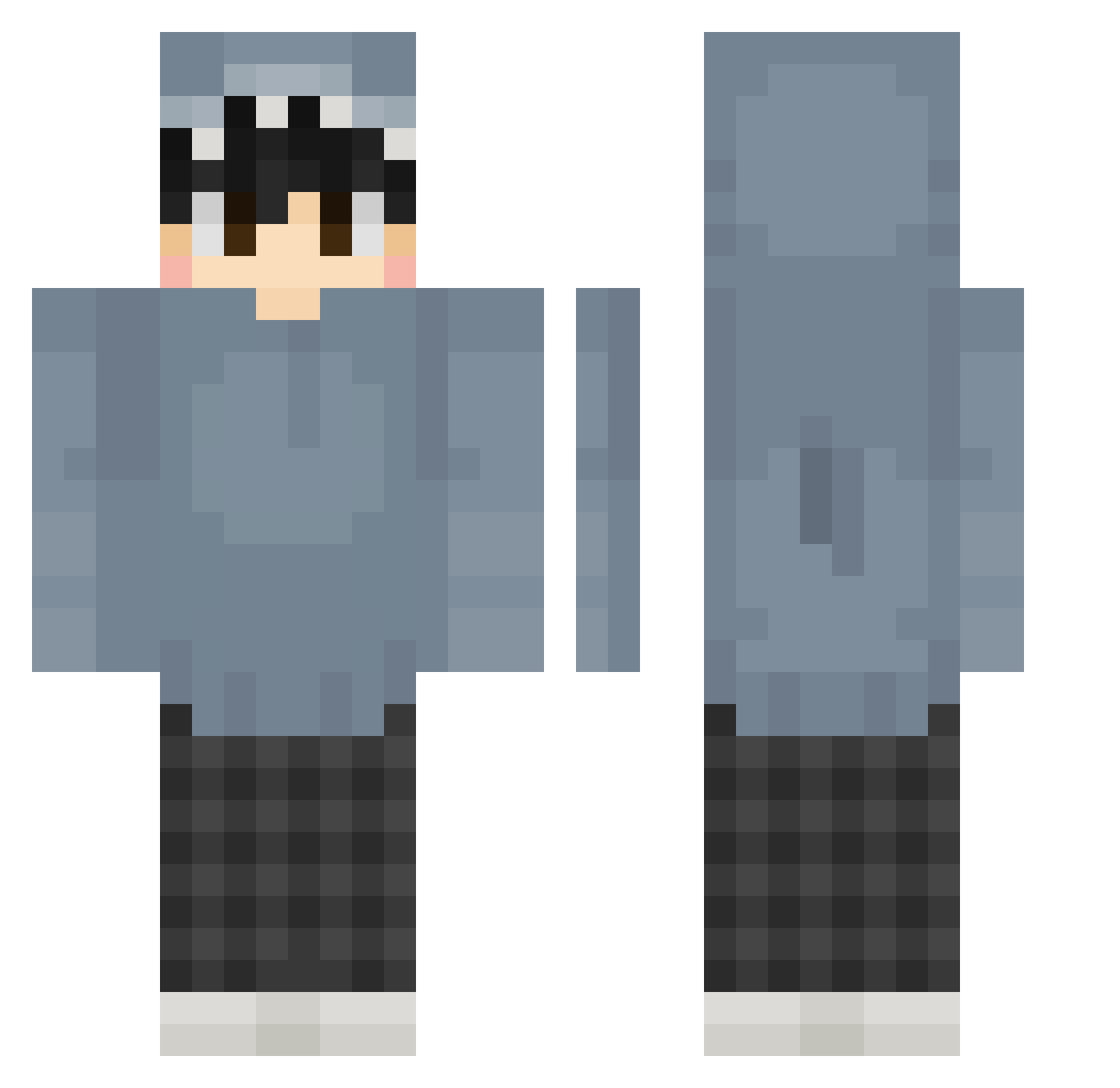 Rexa02 Minecraft skin, front and back view