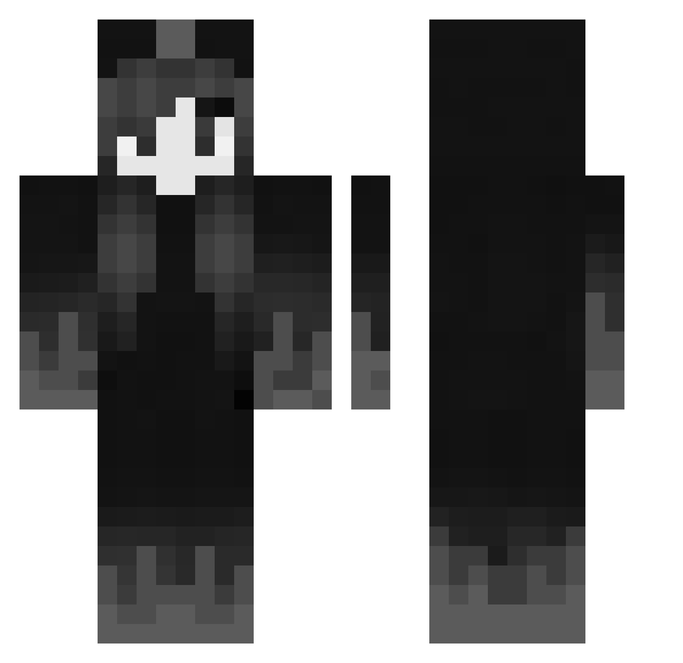 hahasquidward Minecraft skin, front and back view