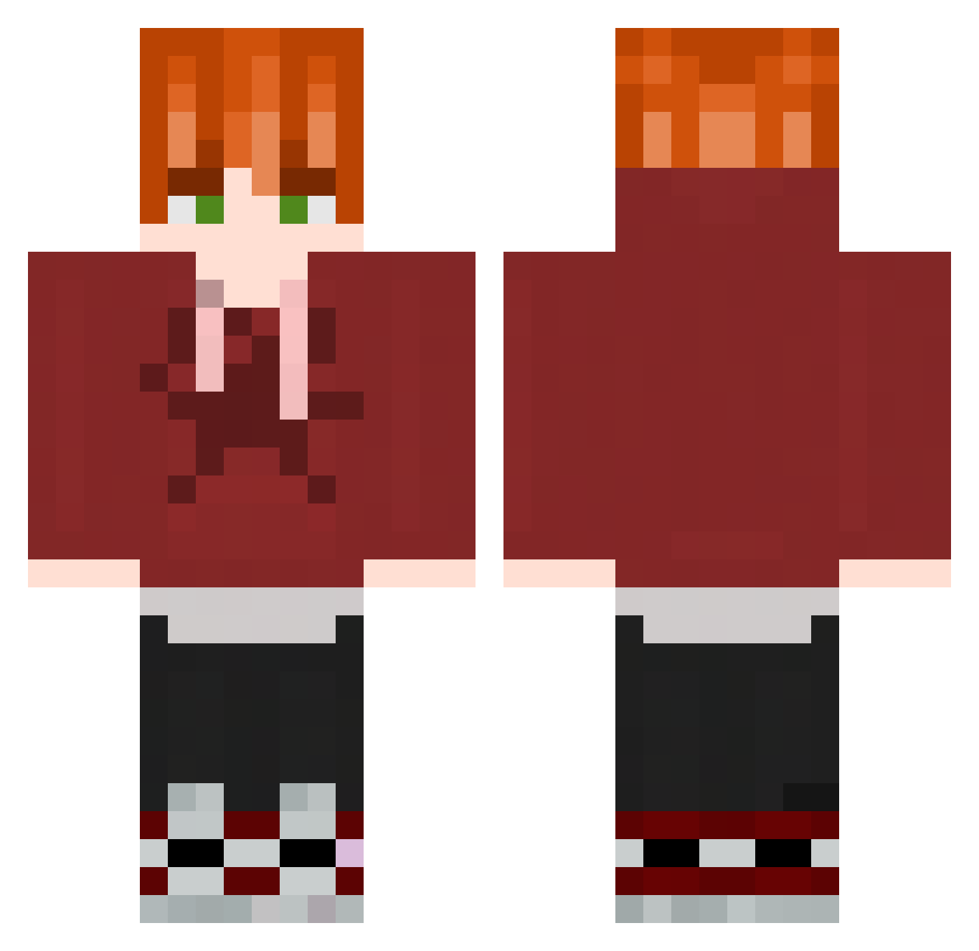 gingerninja0795 Minecraft skin, front and back view