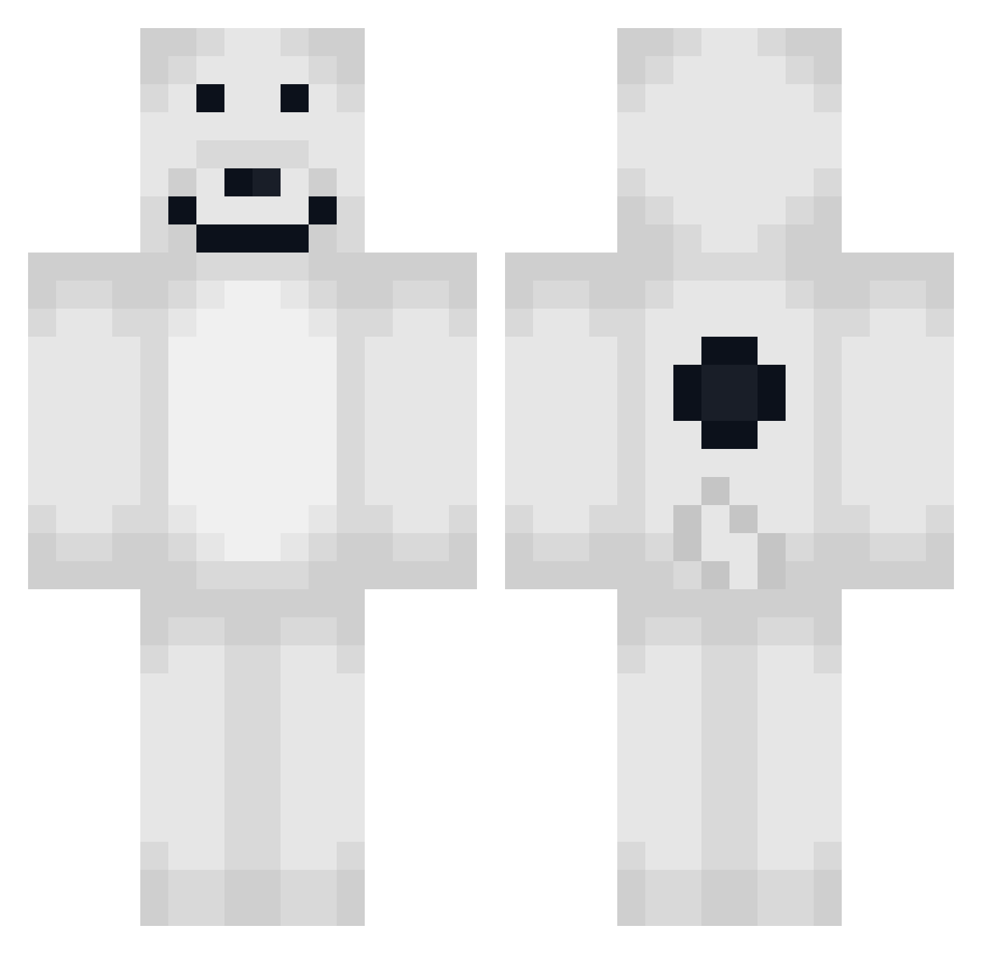 PraznaLepinja Minecraft skin, front and back view
