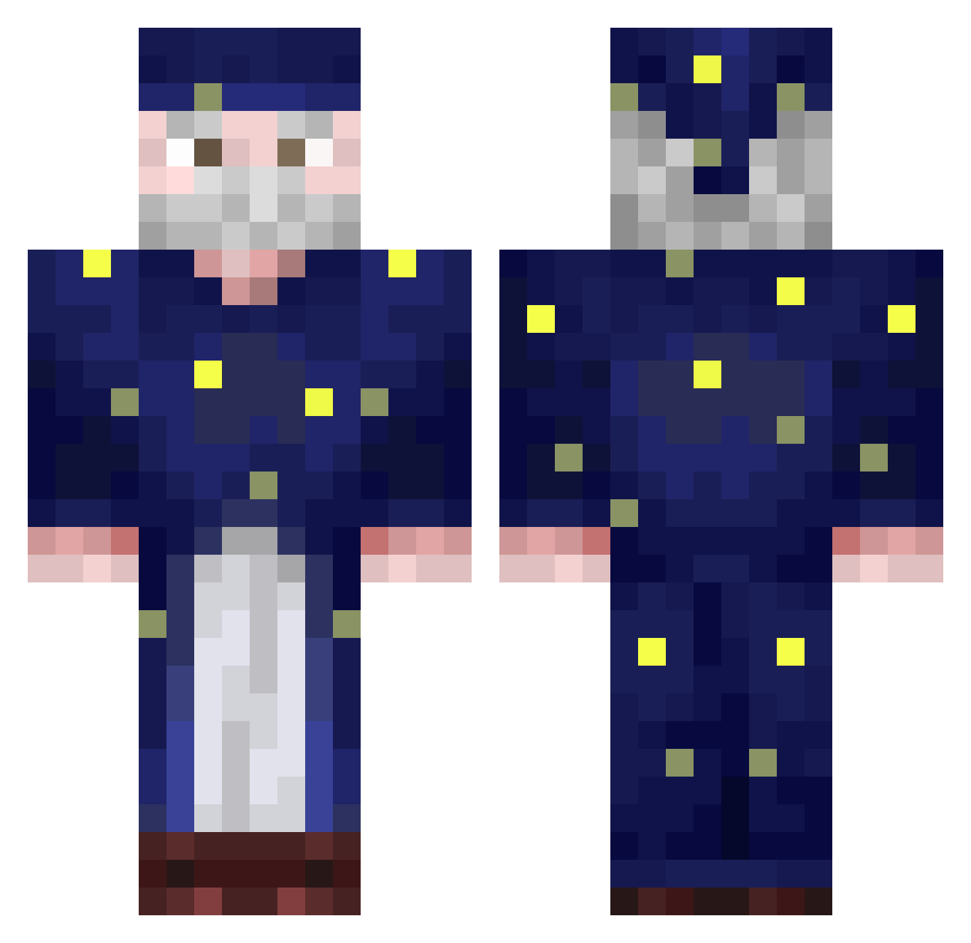 evasoffline Minecraft skin, front and back view