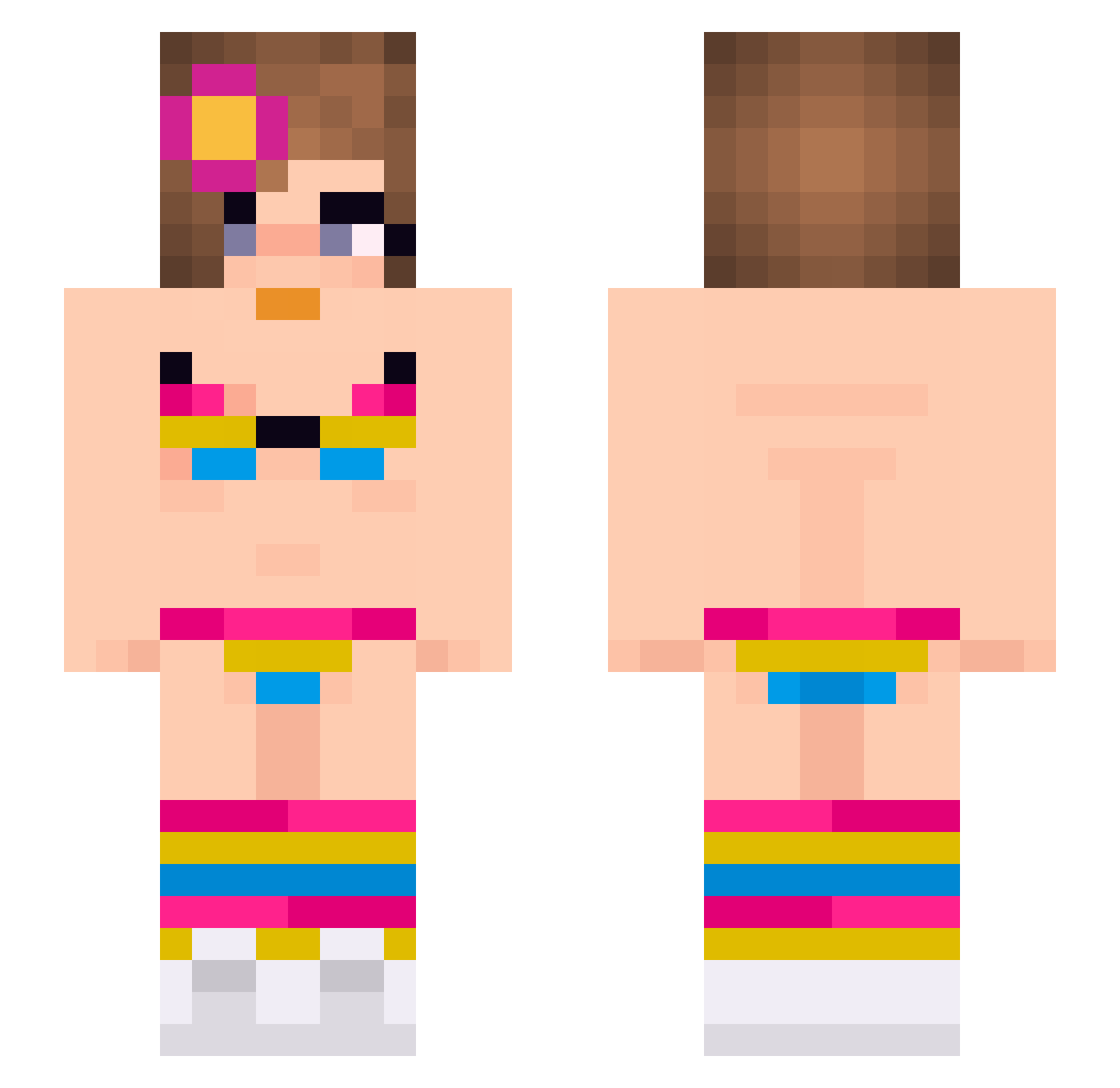 Boergorl Minecraft skin, front and back view