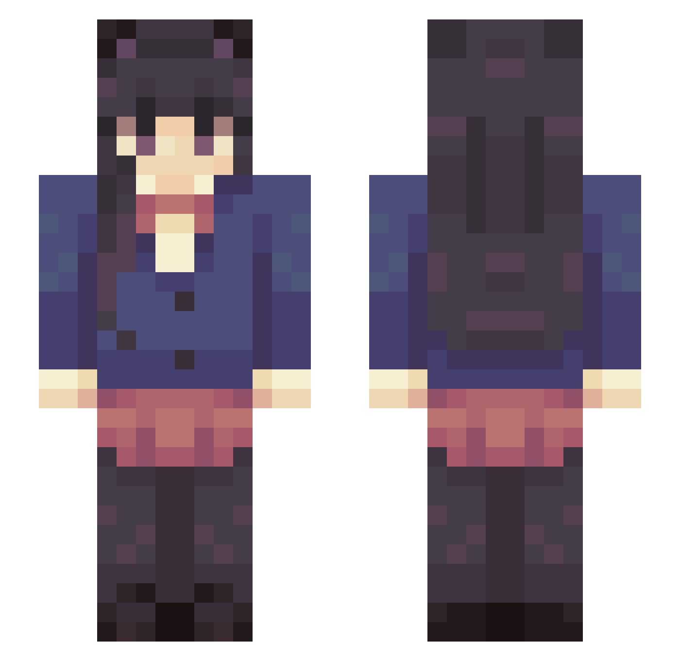 ChicoFrio Minecraft skin, front and back view