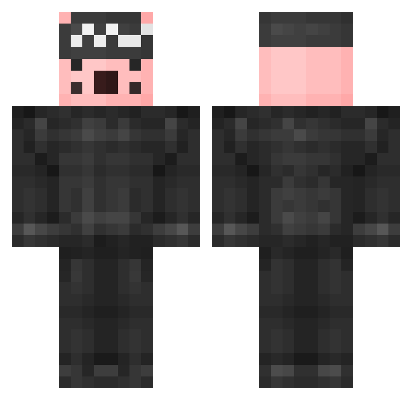 fiowd Minecraft skin, front and back view