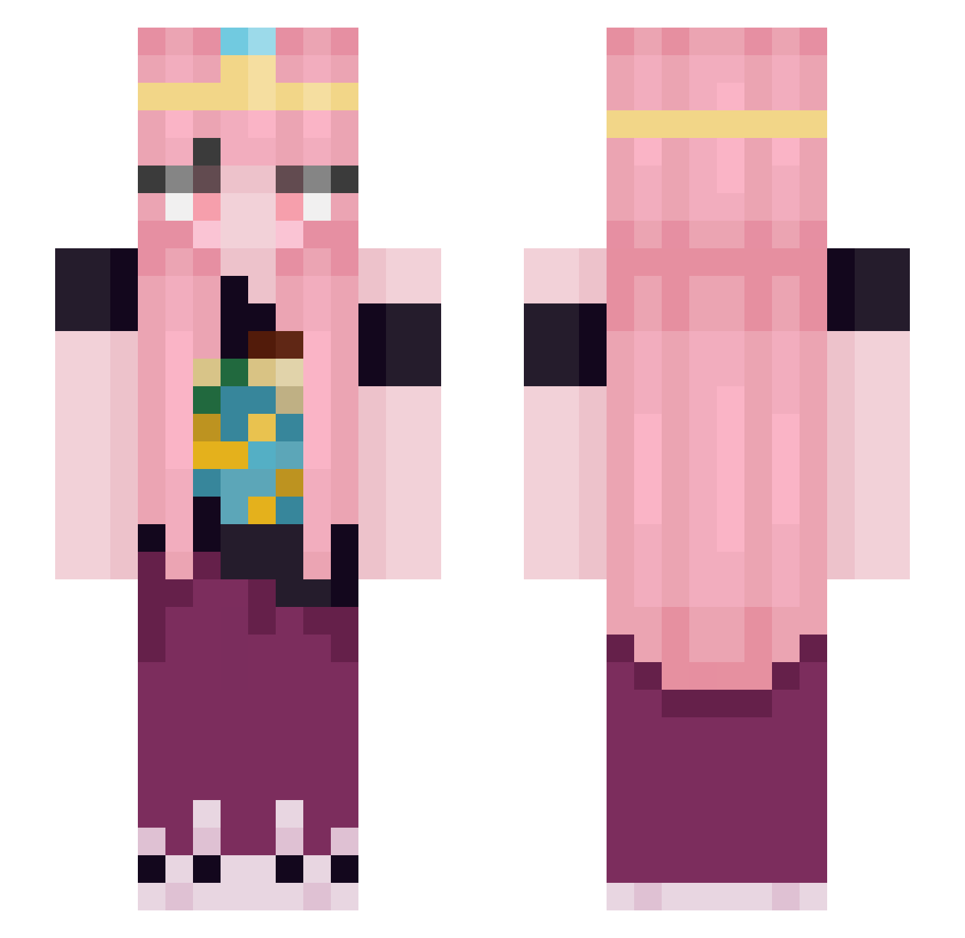 ghu_1 Minecraft skin, front and back view