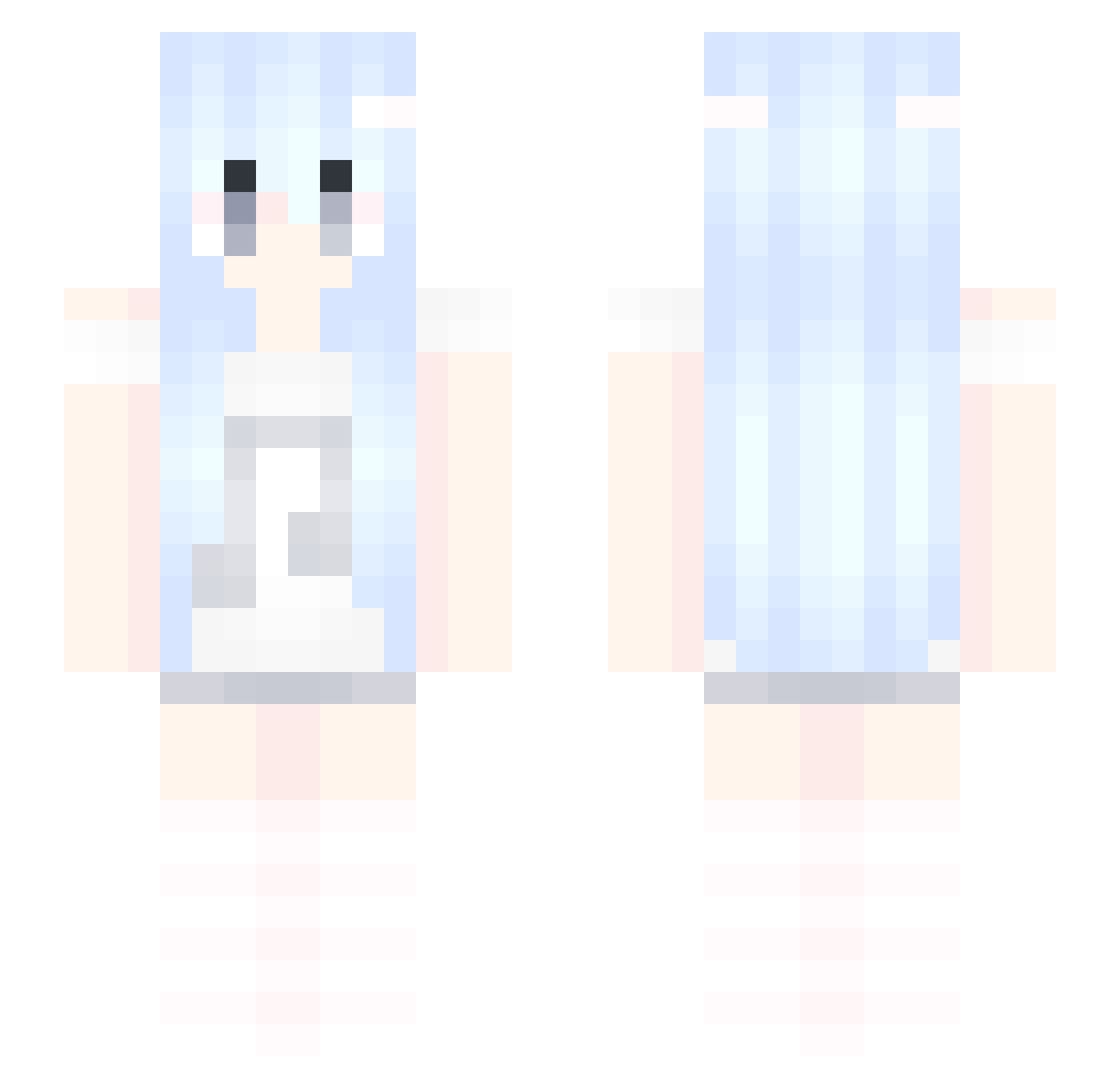 mewusion Minecraft skin, front and back view