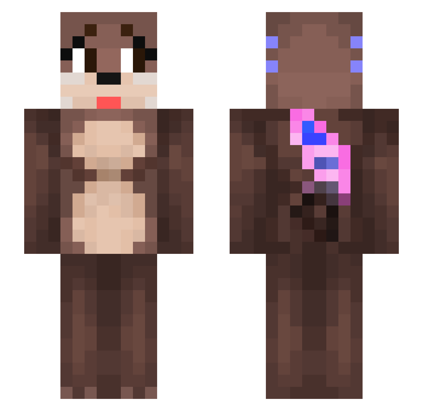Withrion Minecraft skin, front and back view