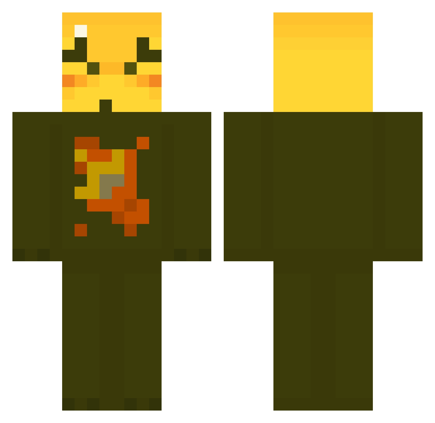 gilbert_nedews Minecraft skin, front and back view