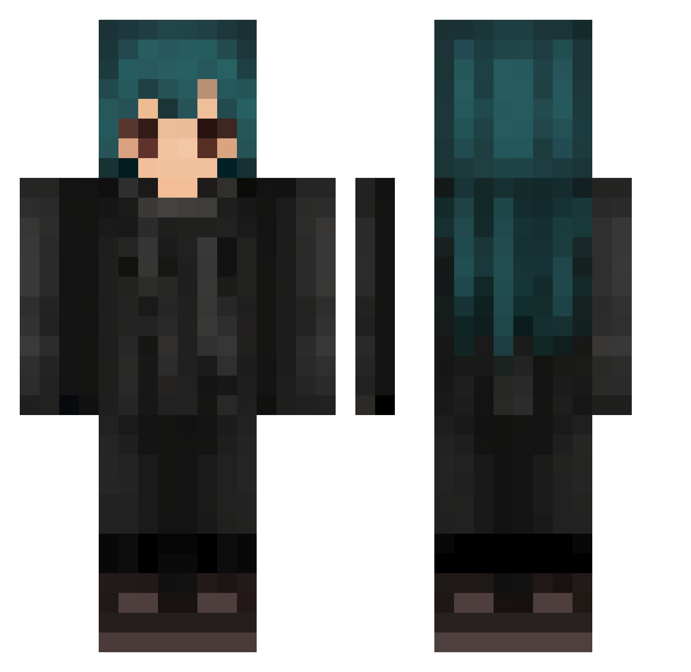lone_yme Minecraft skin, front and back view