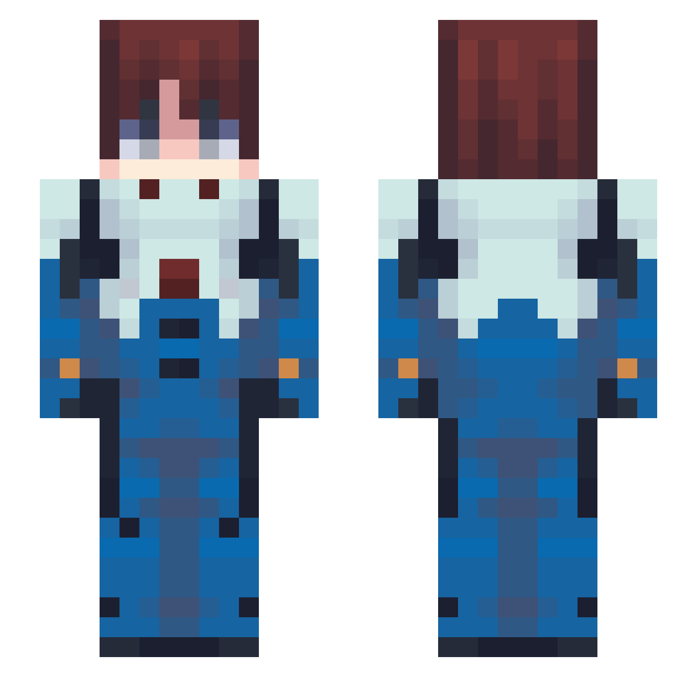Rezz1633 Minecraft skin, front and back view