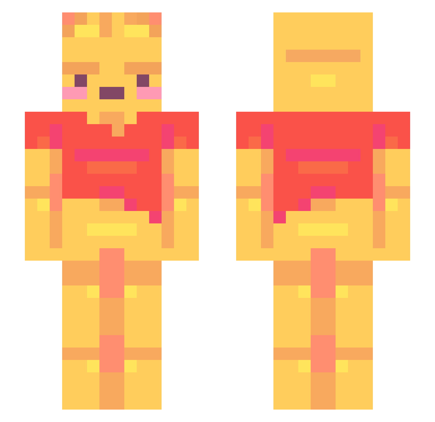 MissGoldenn Minecraft skin, front and back view