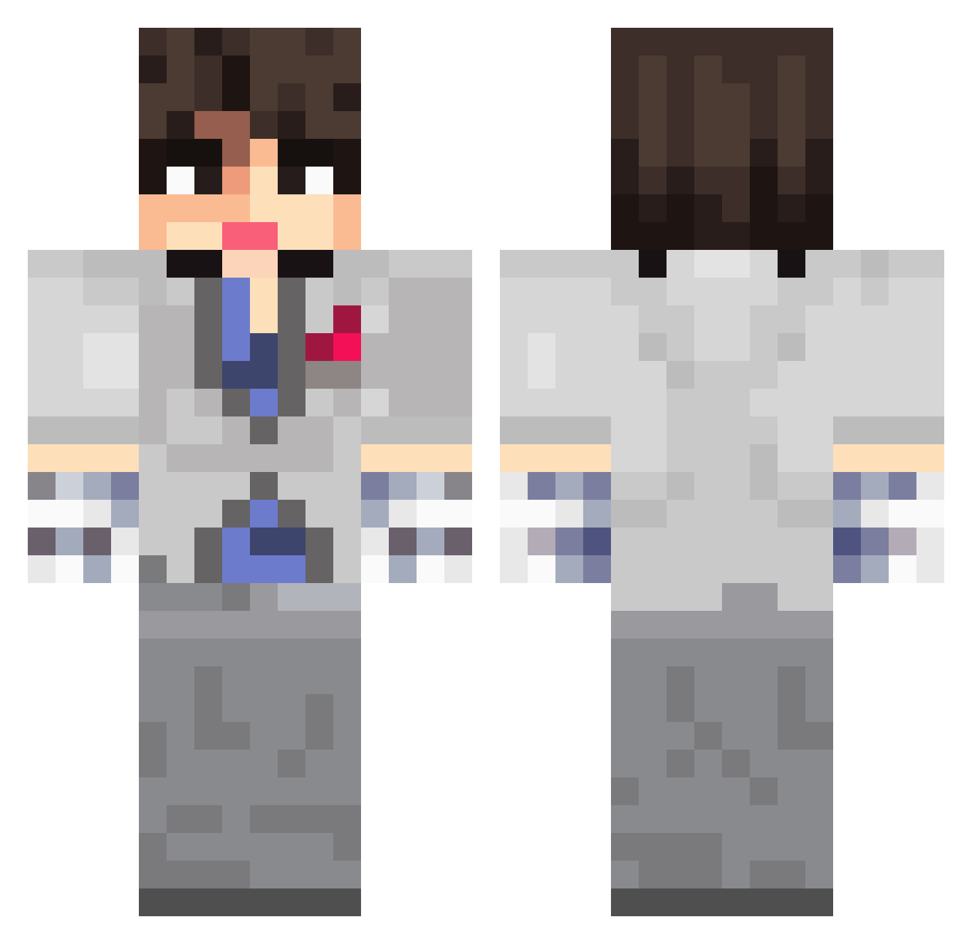 Crealm Minecraft skin, front and back view