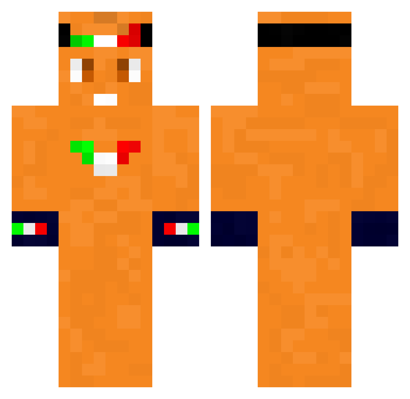AndrewDev Minecraft skin, front and back view
