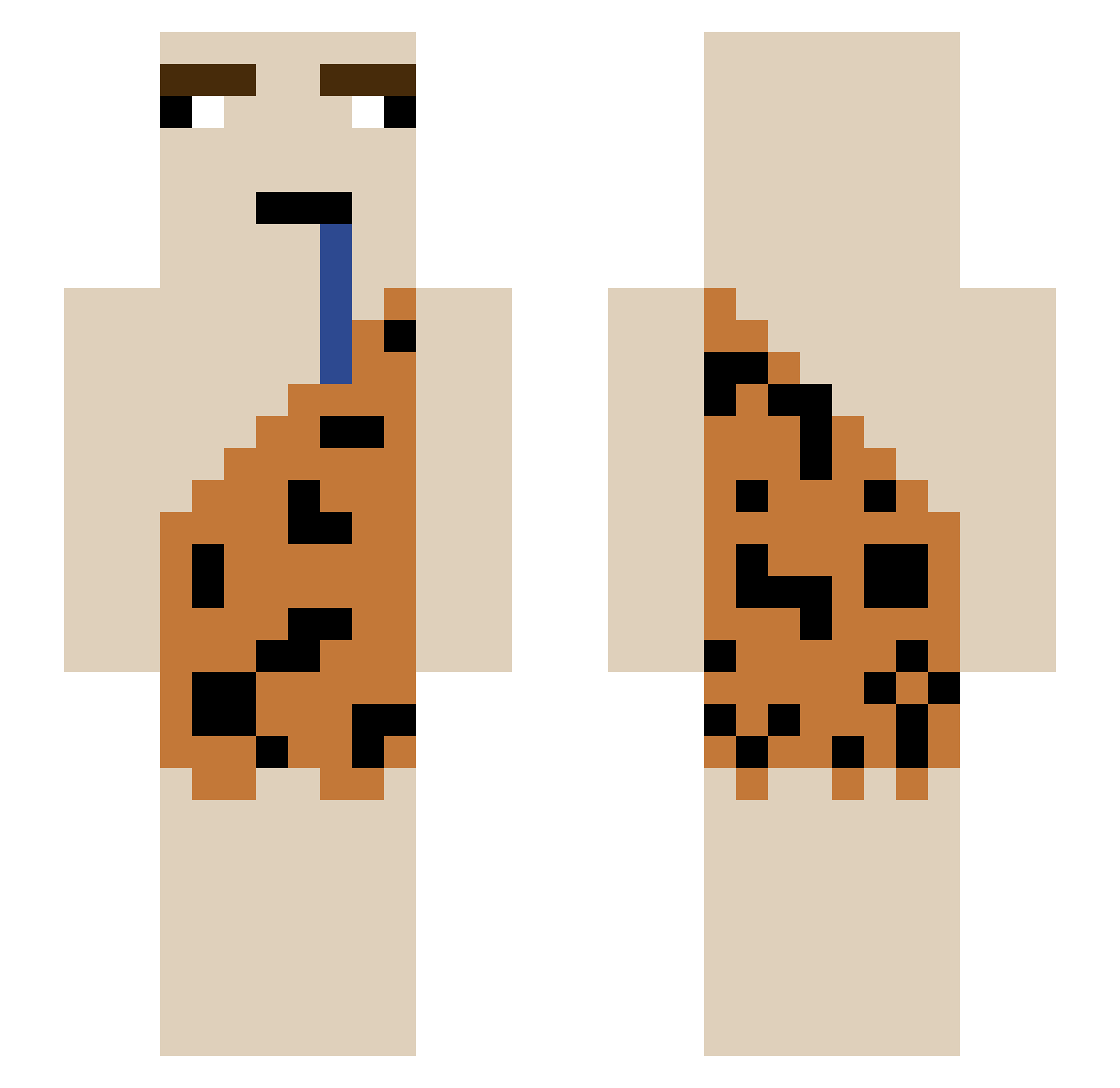 Kewlkiwisss Minecraft skin, front and back view