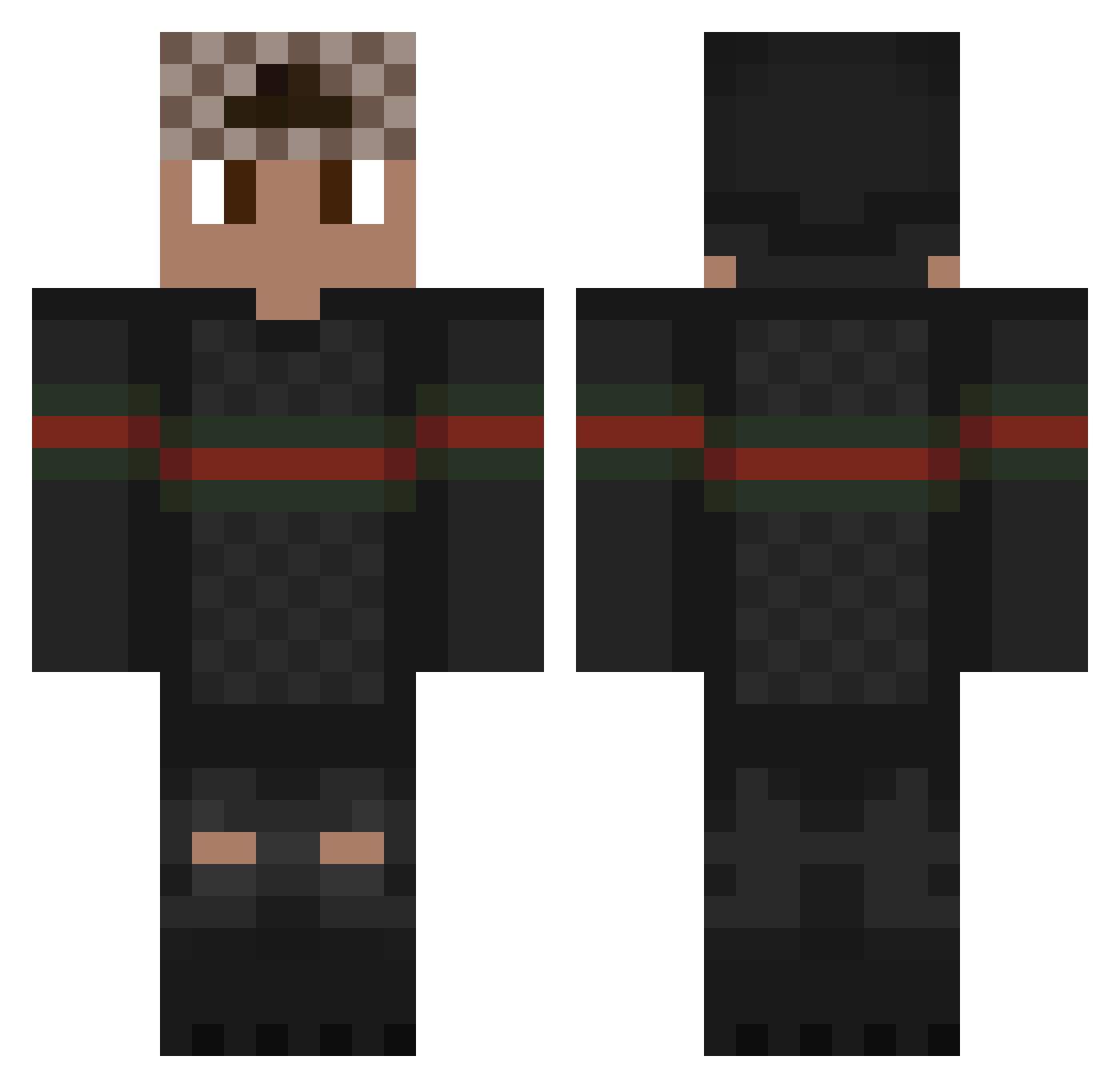 FeelMy2CPS Minecraft skin, front and back view