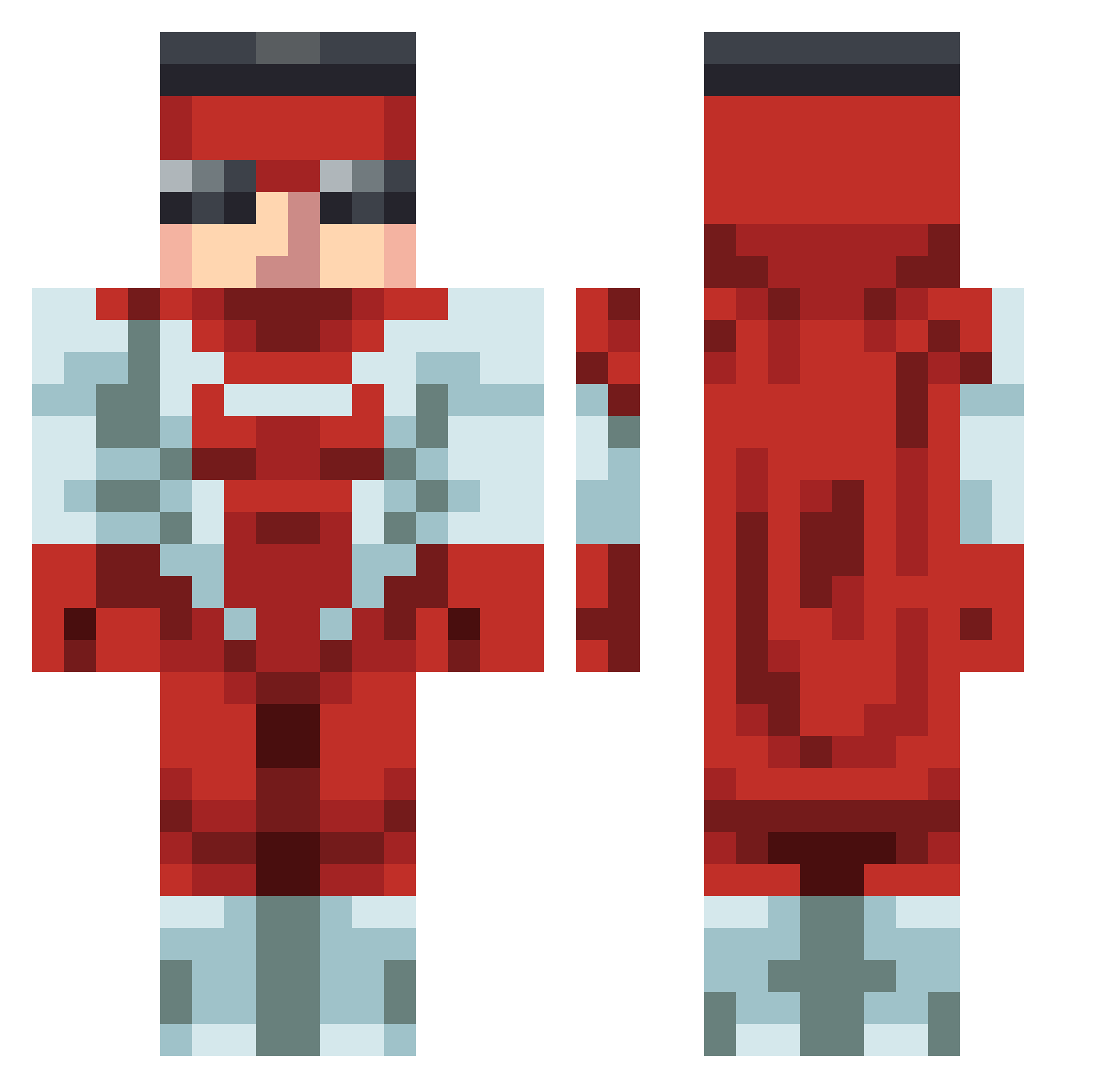 Ominouous Minecraft skin, front and back view