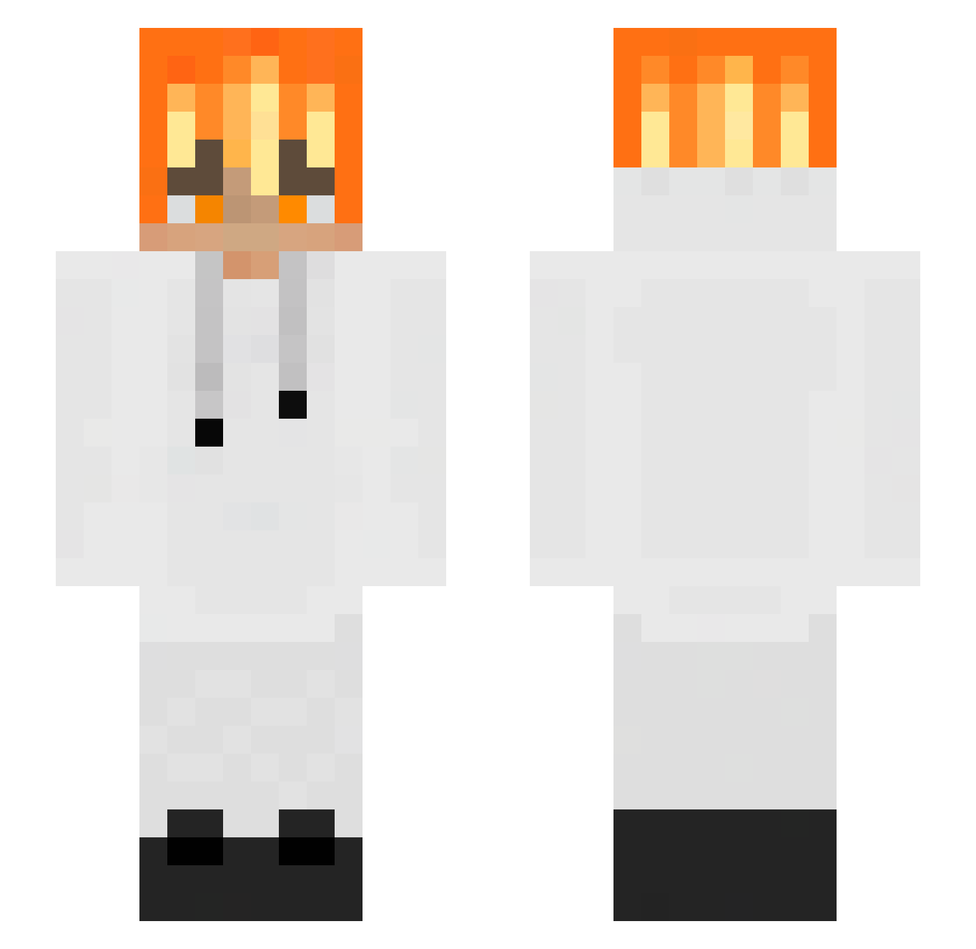Winiroy Minecraft skin, front and back view