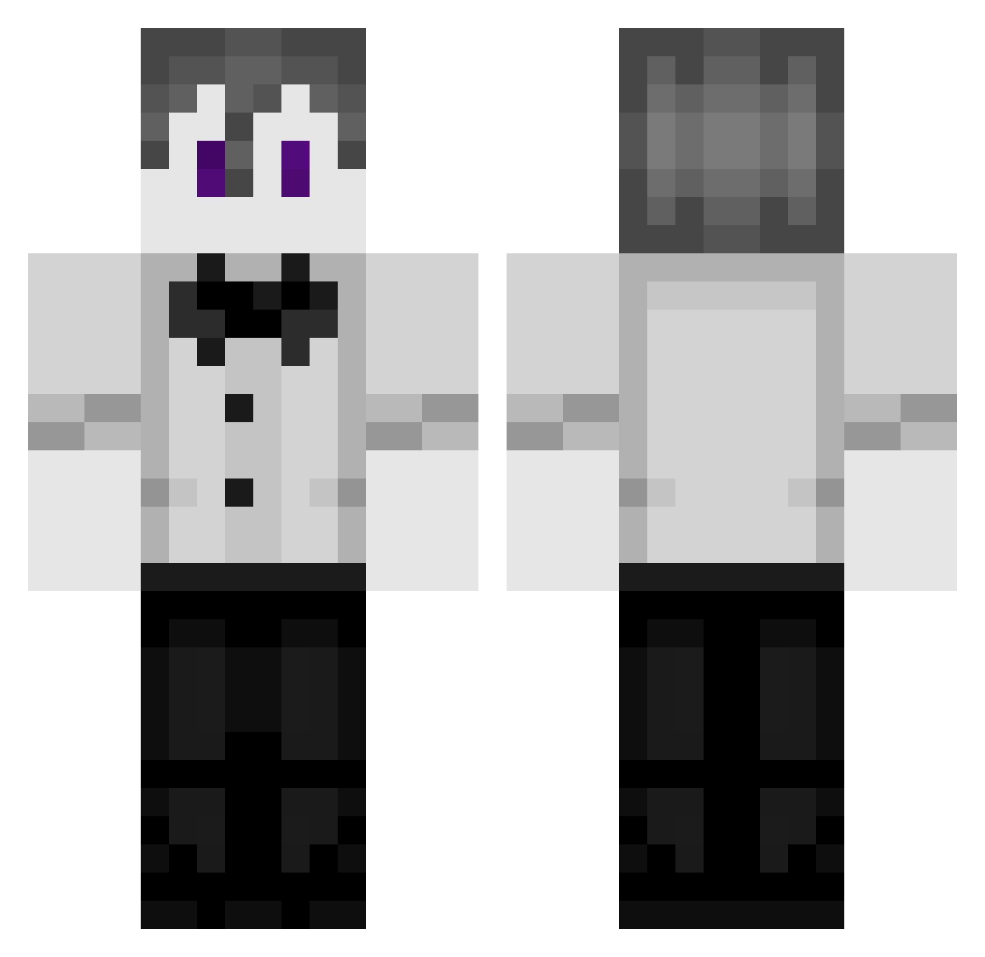 Nick_Nickname Minecraft skin, front and back view