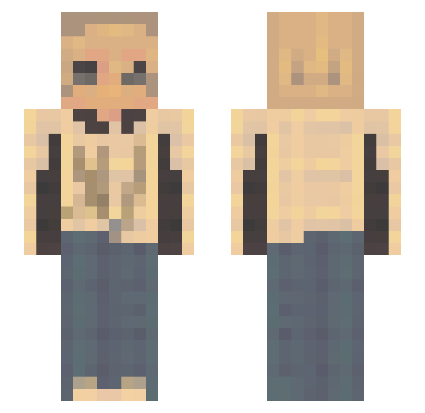 KingCookieee Minecraft skin, front and back view