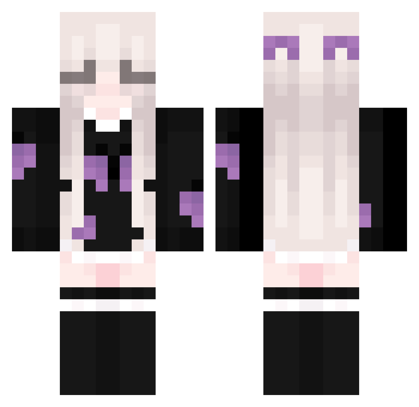 1NeverShi Minecraft skin, front and back view