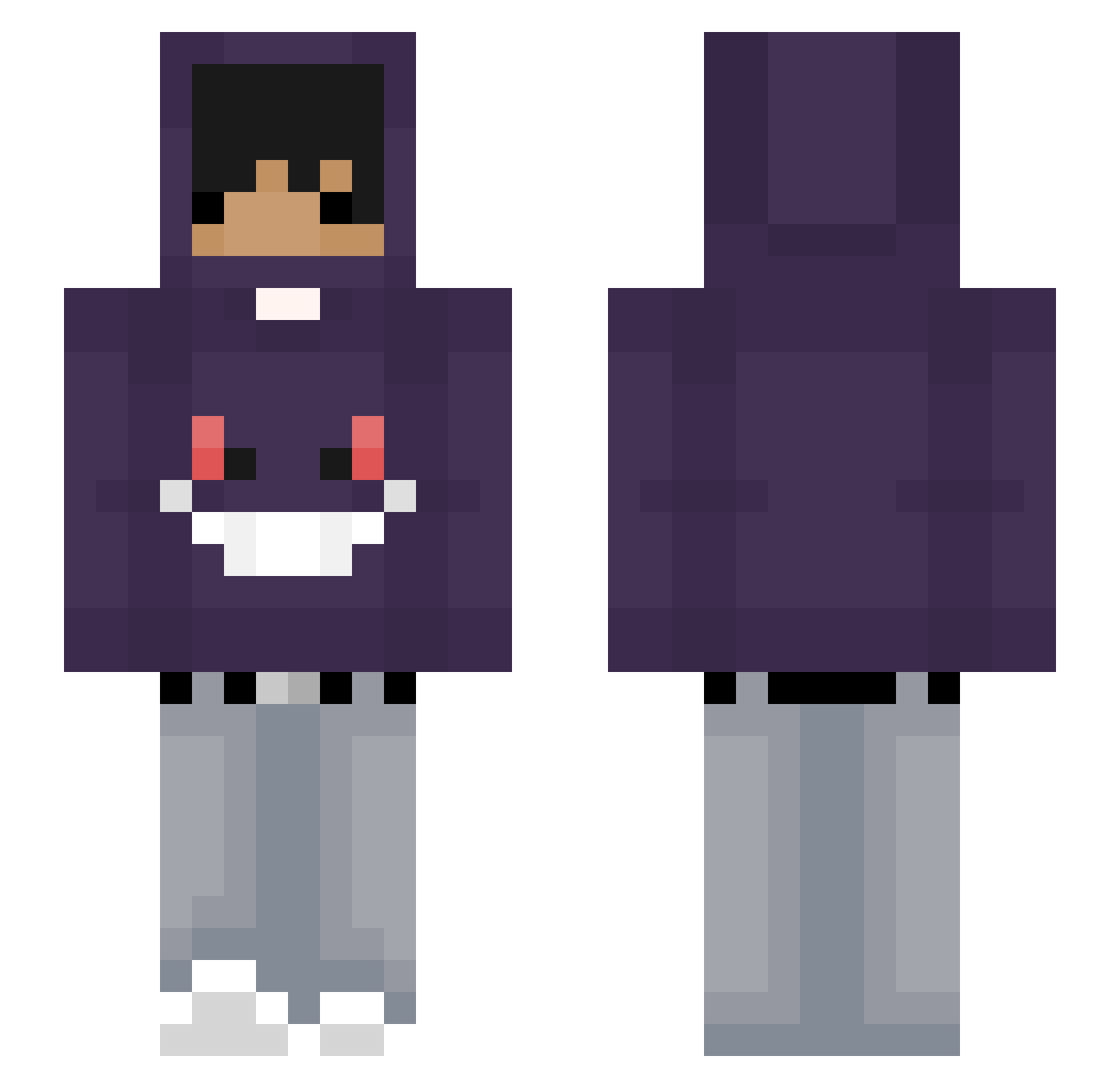 Yoleq Minecraft skin, front and back view