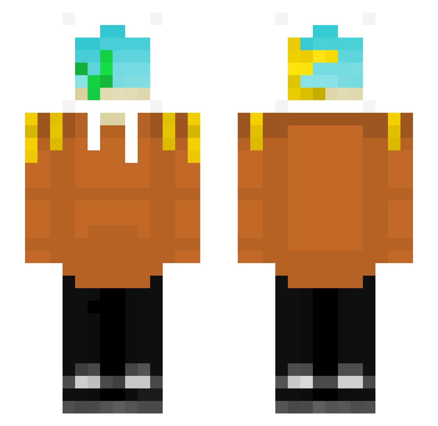 GodrickGraft Minecraft skin, front and back view