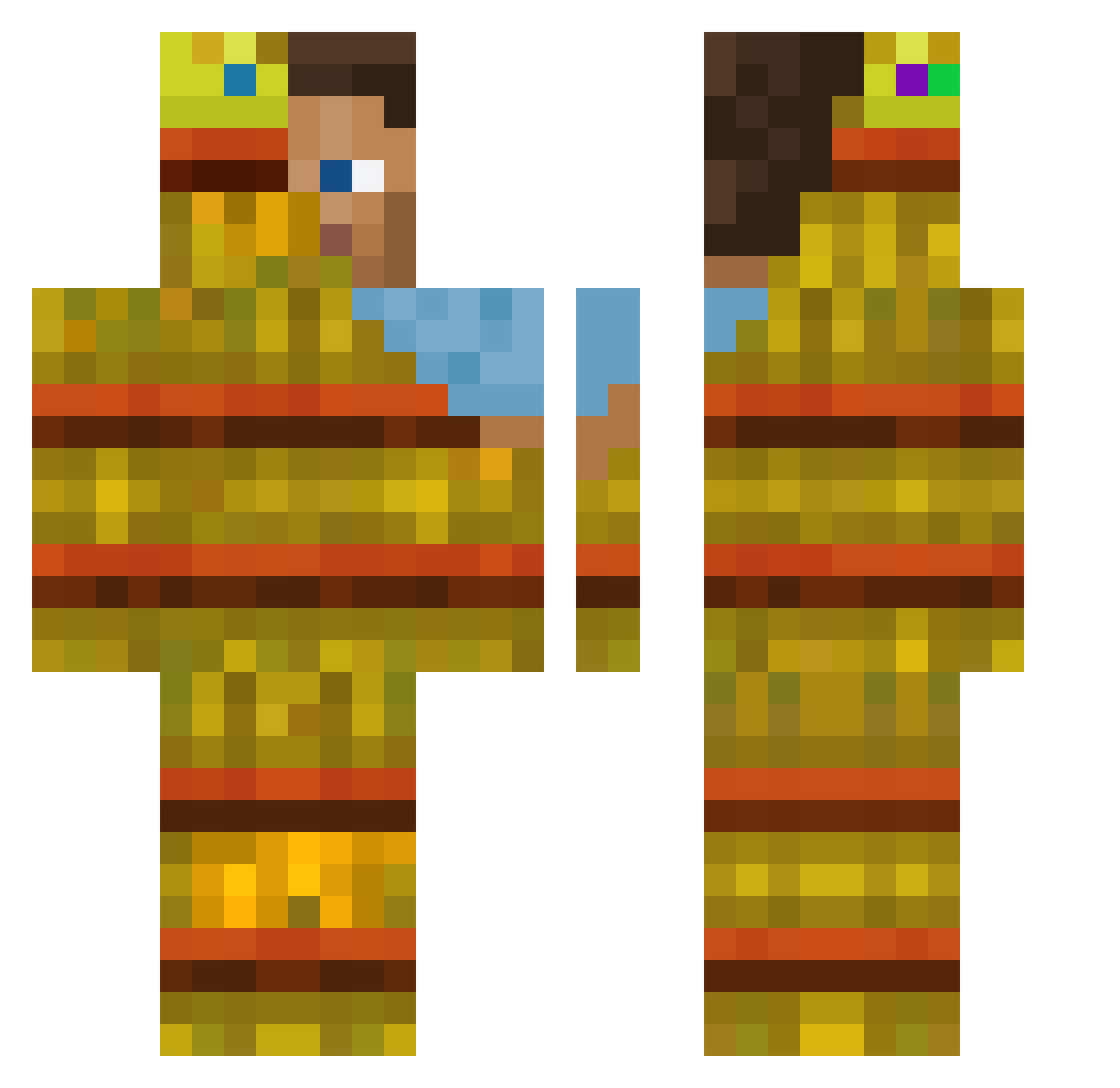 BedBreaker1007 Minecraft skin, front and back view