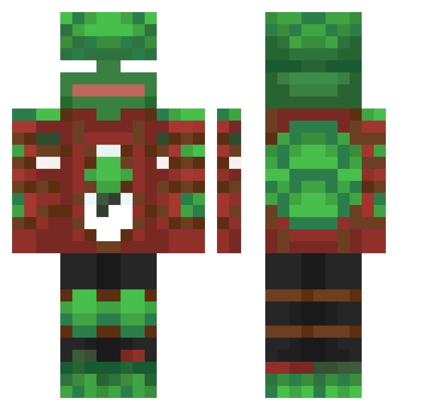 nicodil Minecraft skin, front and back view