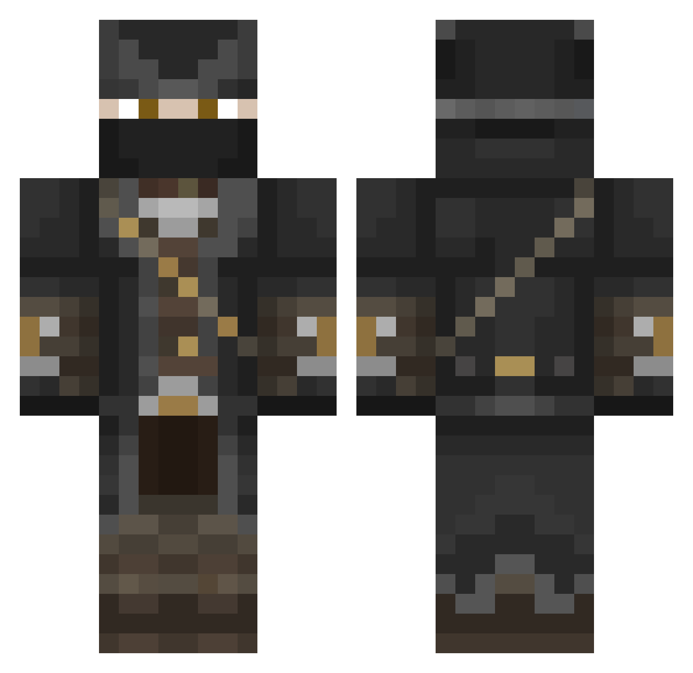 Kantorh Minecraft skin, front and back view