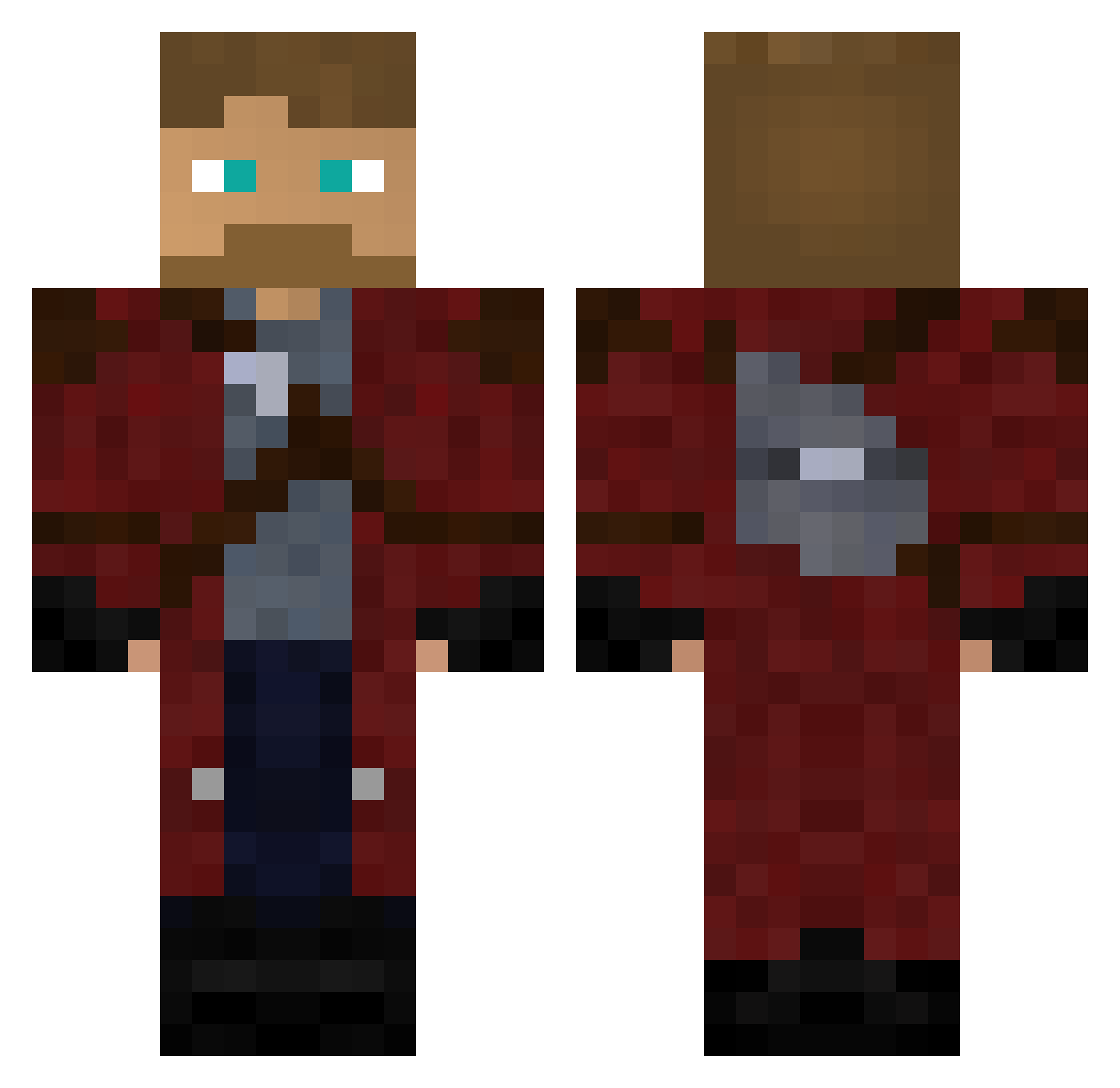 Luca28x08 Minecraft skin, front and back view