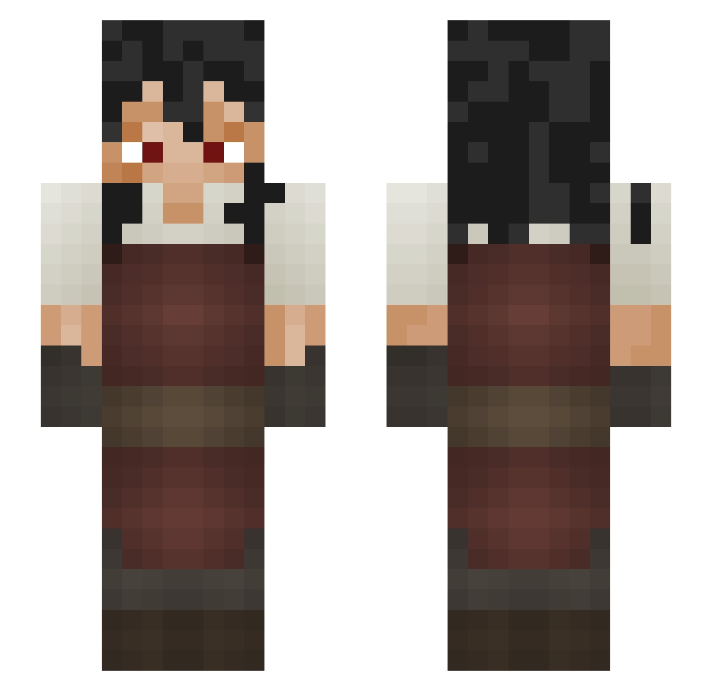 Miiimii Minecraft skin, front and back view