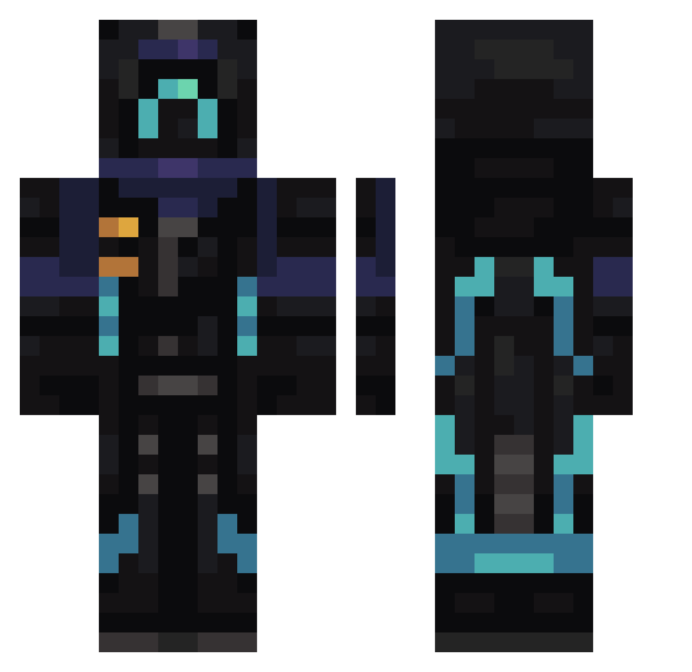 TheHatTipper Minecraft skin, front and back view
