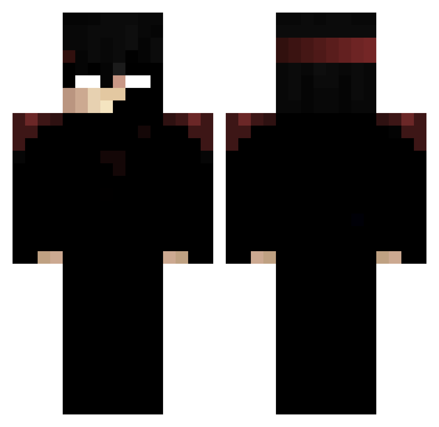 zorrlew Minecraft skin, front and back view
