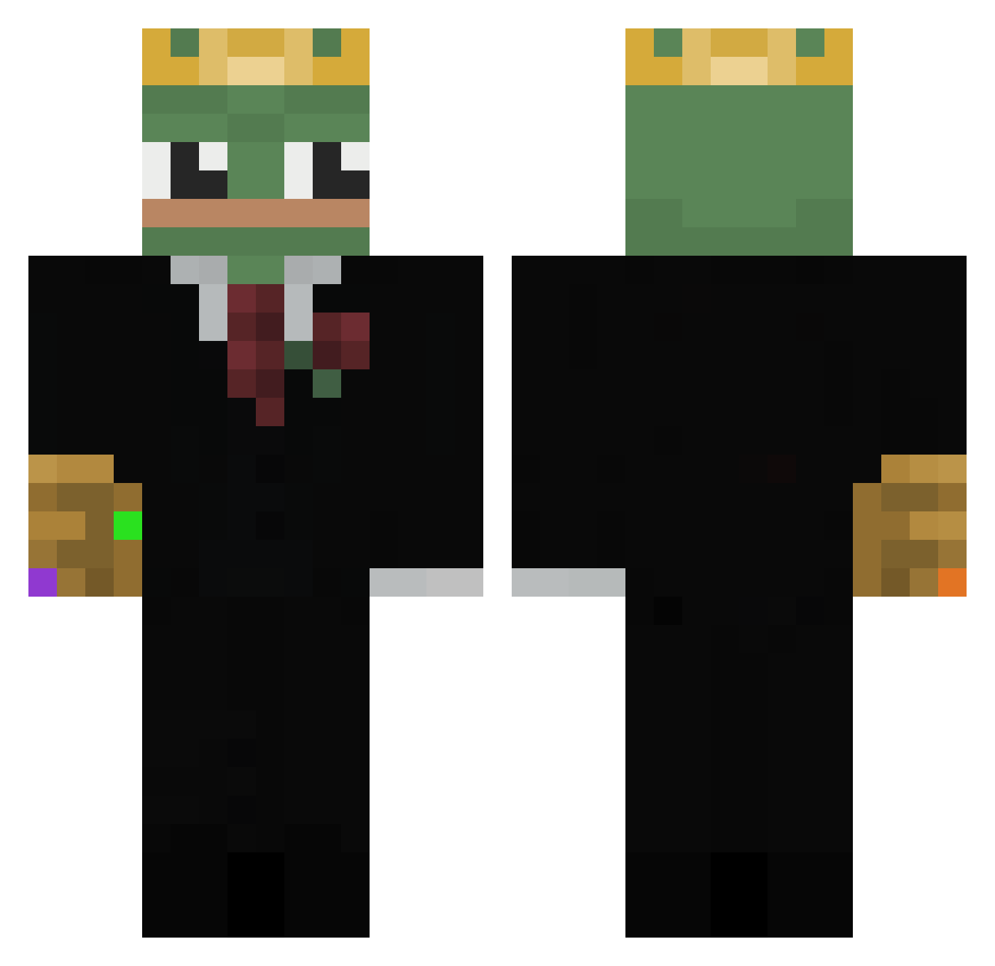 Ryksuu Minecraft skin, front and back view