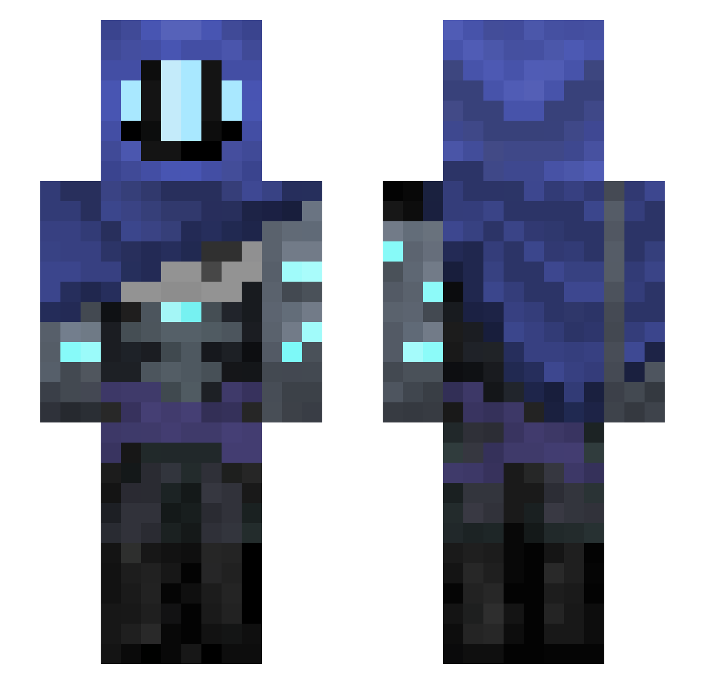 kittuman Minecraft skin, front and back view