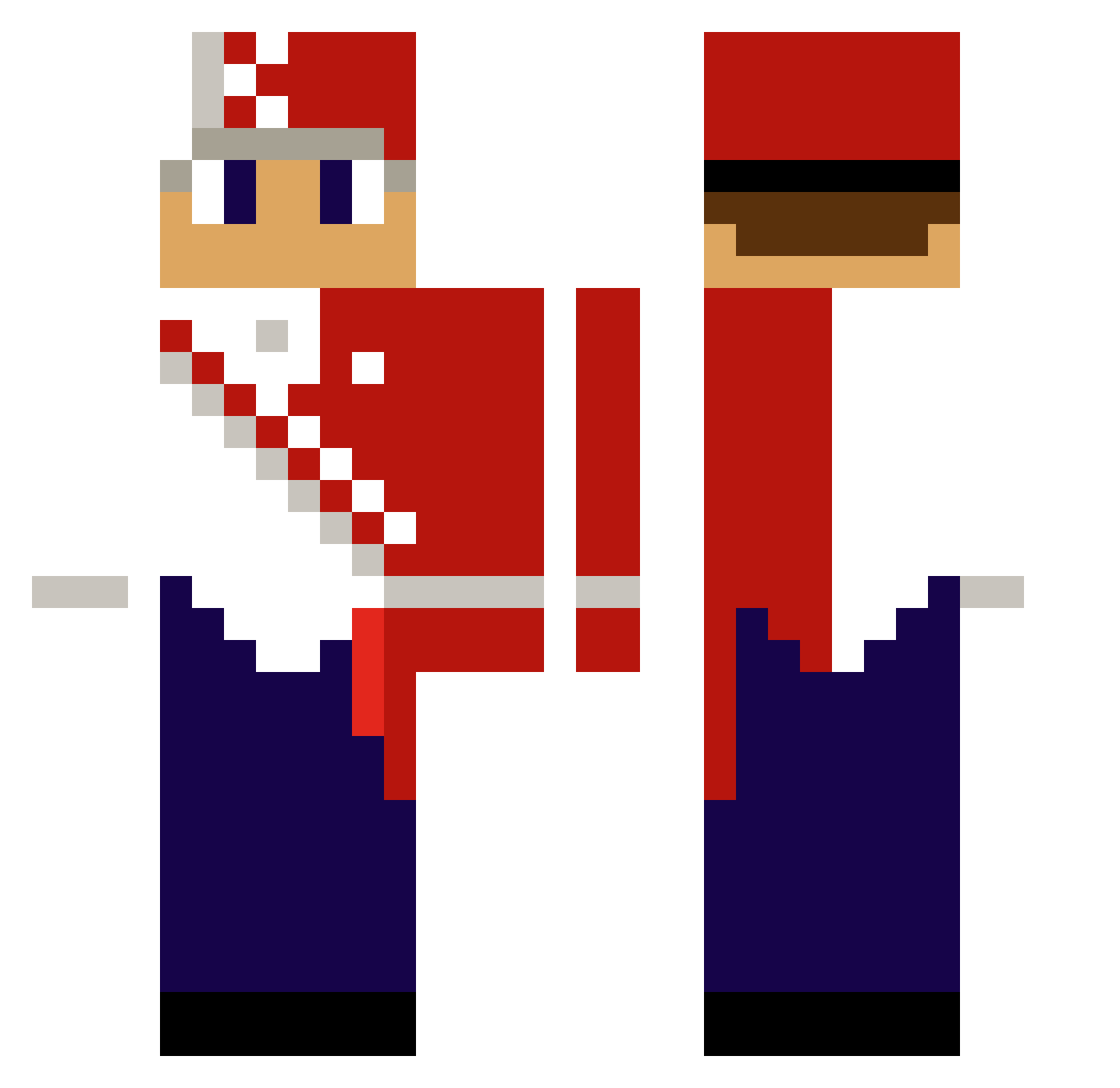 NotMaximus Minecraft skin, front and back view