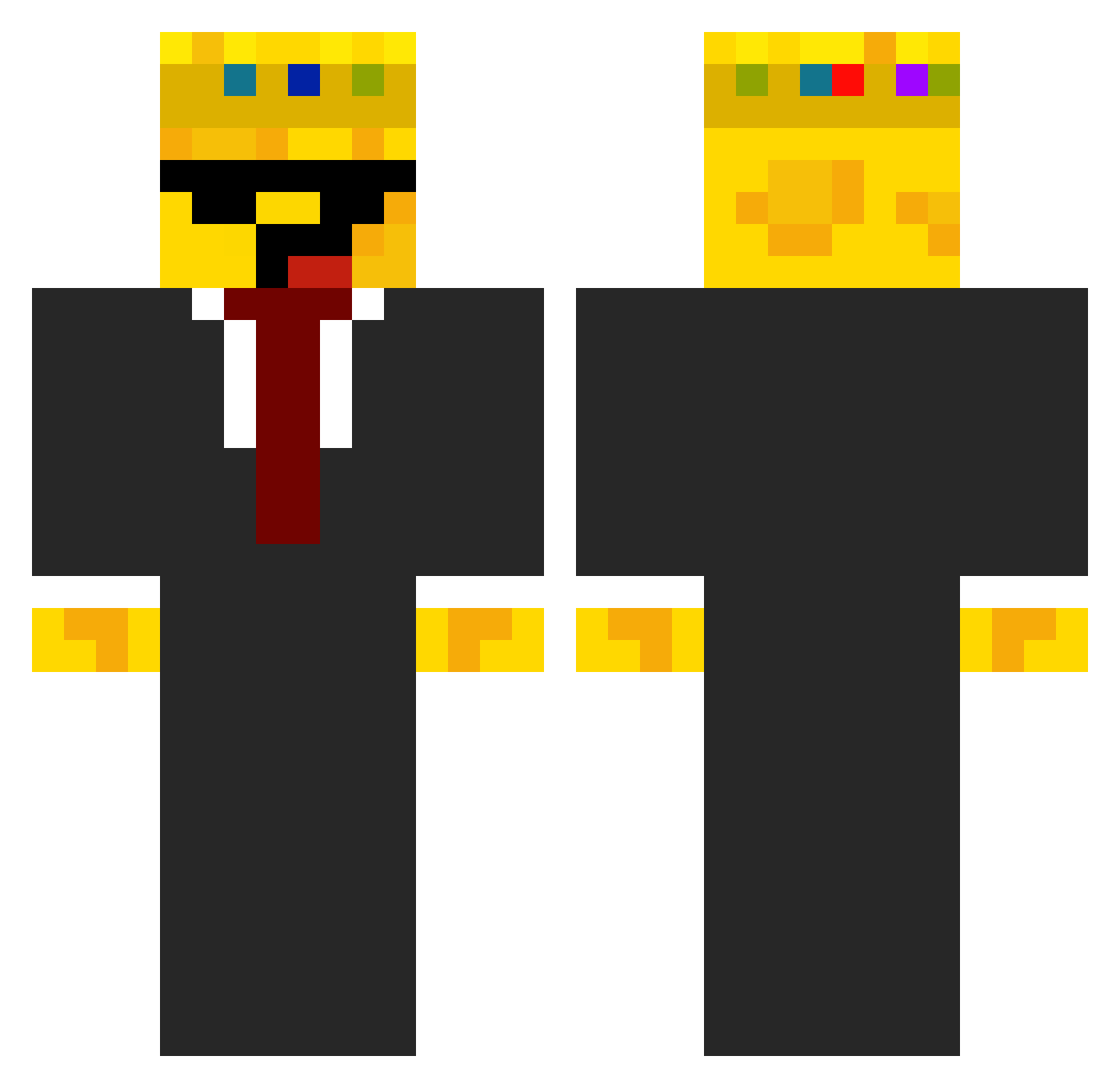 kaasblokjes20 Minecraft skin, front and back view