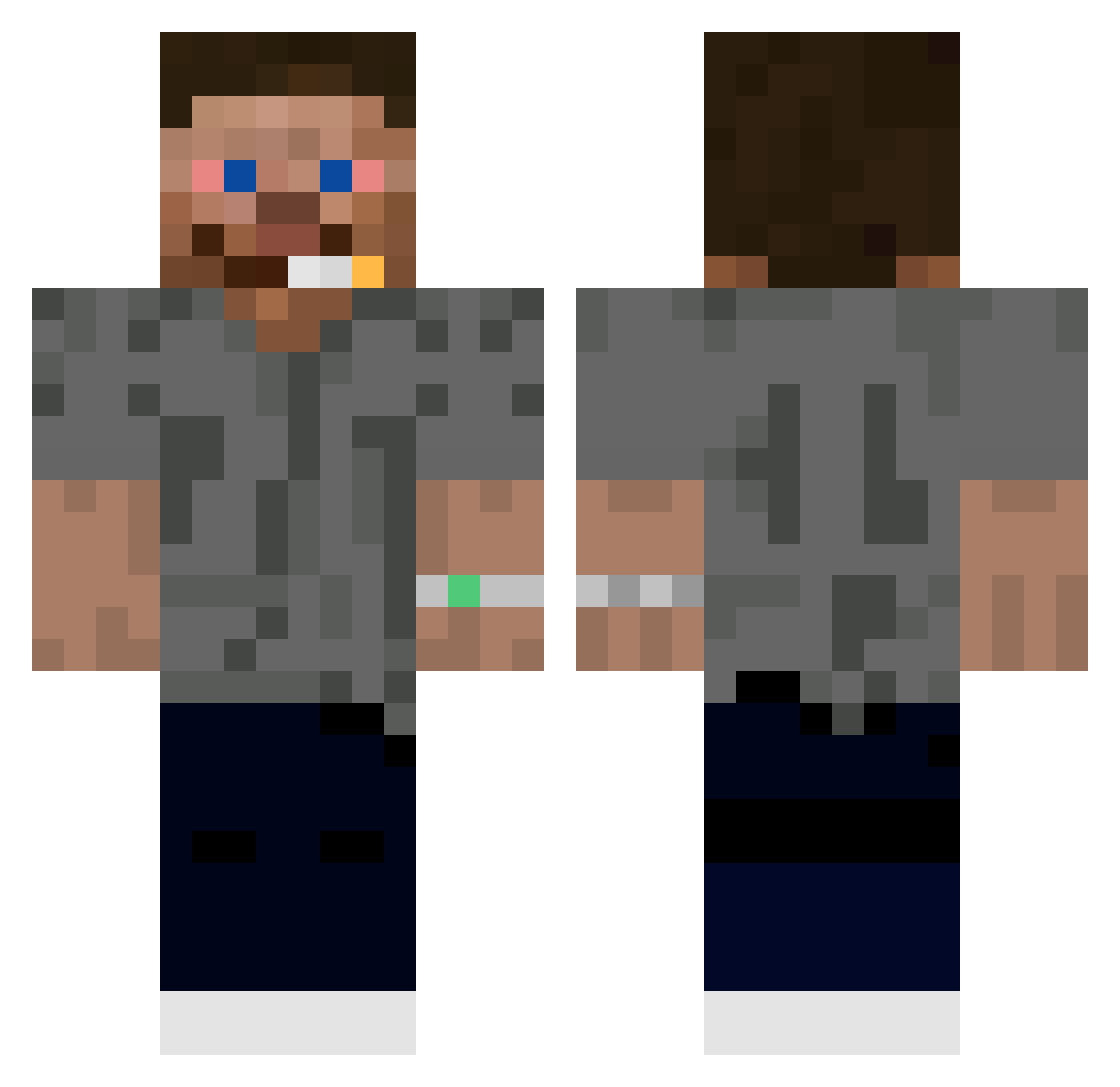 Cheebihh Minecraft skin, front and back view