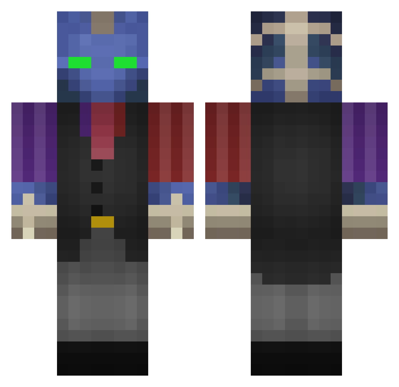 RoofTopLarry Minecraft skin, front and back view