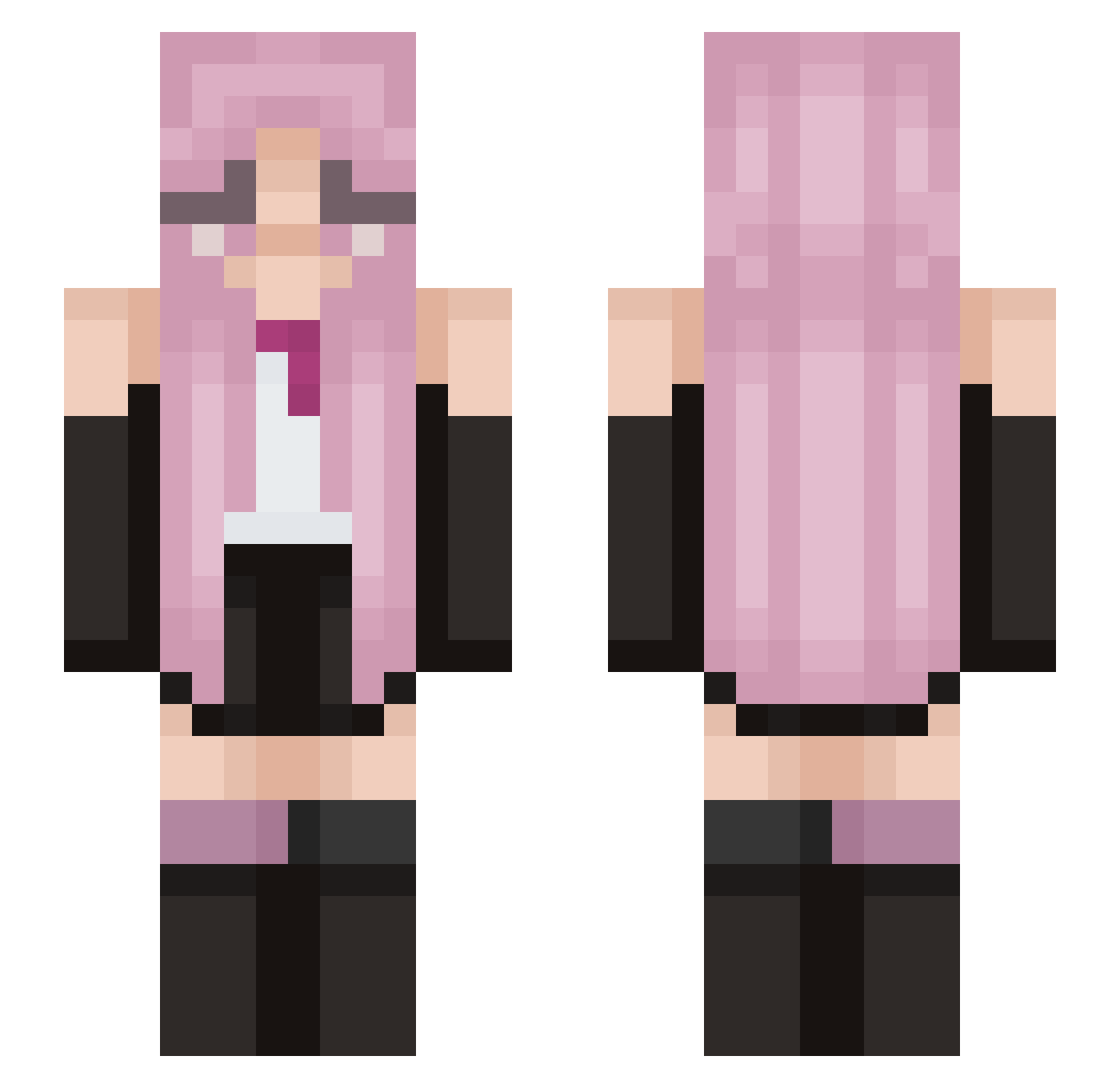 zPixo Minecraft skin, front and back view