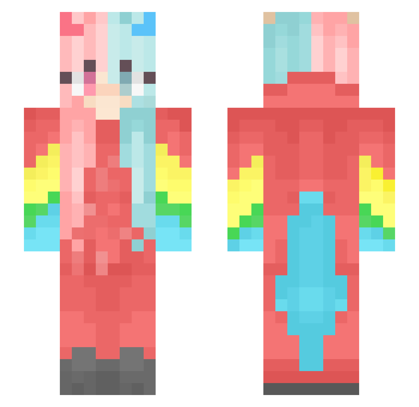 Jovanovx Minecraft skin, front and back view