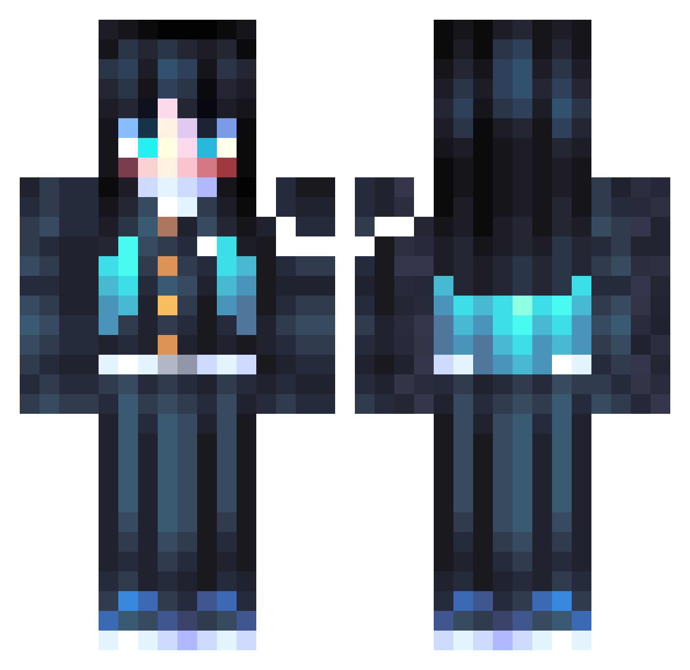 Aronymos Minecraft skin, front and back view